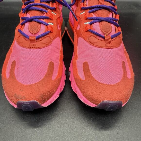 Nike Air Max 270 React Shoes Womens 6.5 Red Pink Athletic Sneakers AT6174-600 - Picture 4 of 8
